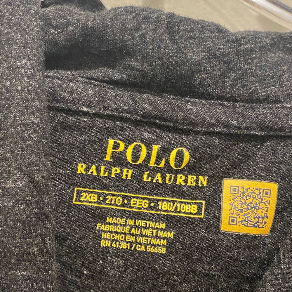 Polo Ralph Lauren Long-Sleeve Jersey Hooded T-Shirt Dark Gray Men's Size 2XB EUC - Picture 4 of 9